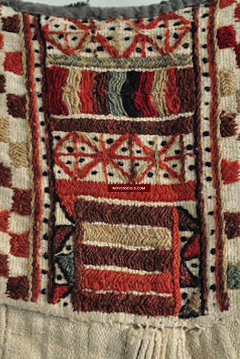 227 SOLD Vintage Hemp Cape with Embroidery-WOVENSOULS-Antique-Vintage-Textiles-Art-Decor