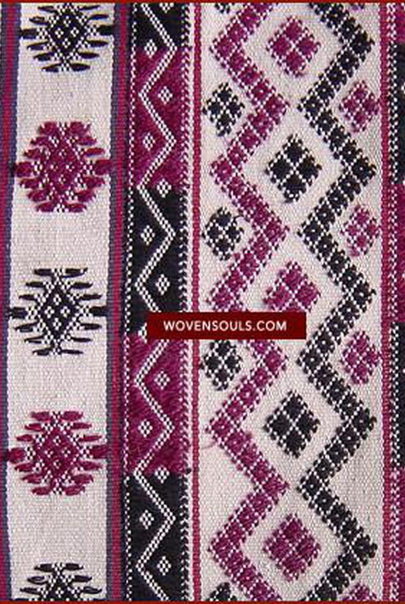 232 VENDU vintage Bhoutan Couverture tissée à la main - Amazing Textile Art-WOVENSOULS-Antique-Vintage-Textiles-Art-Décor