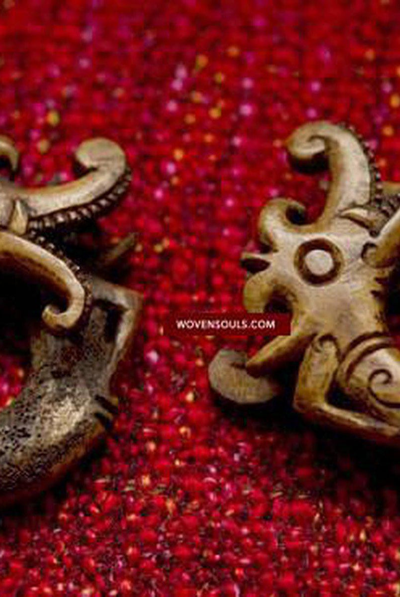 234 Dayak Bone Earrings from Borneo-WOVENSOULS-Antique-Vintage-Textiles-Art-Decor