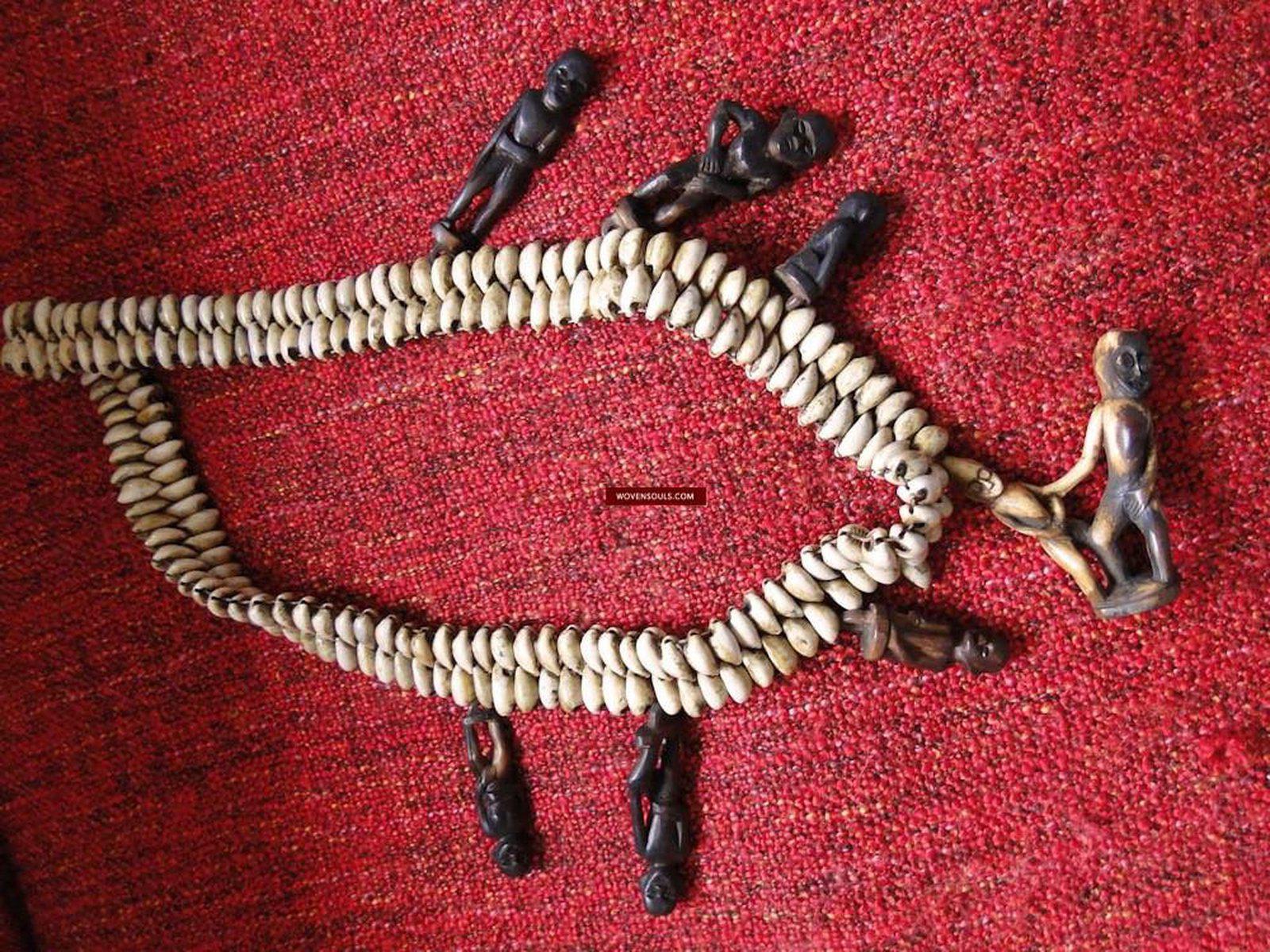 239 Shaman Cowrrie Frtility Necklace Amulet - Borneo-WOVENSOULS-Antique-Vintage-Textiles-Art-Decor