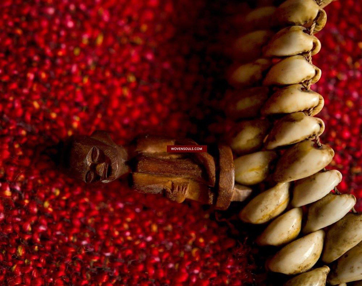 239 Shaman Cowrrie Frtility Necklace Amulet - Borneo-WOVENSOULS-Antique-Vintage-Textiles-Art-Decor