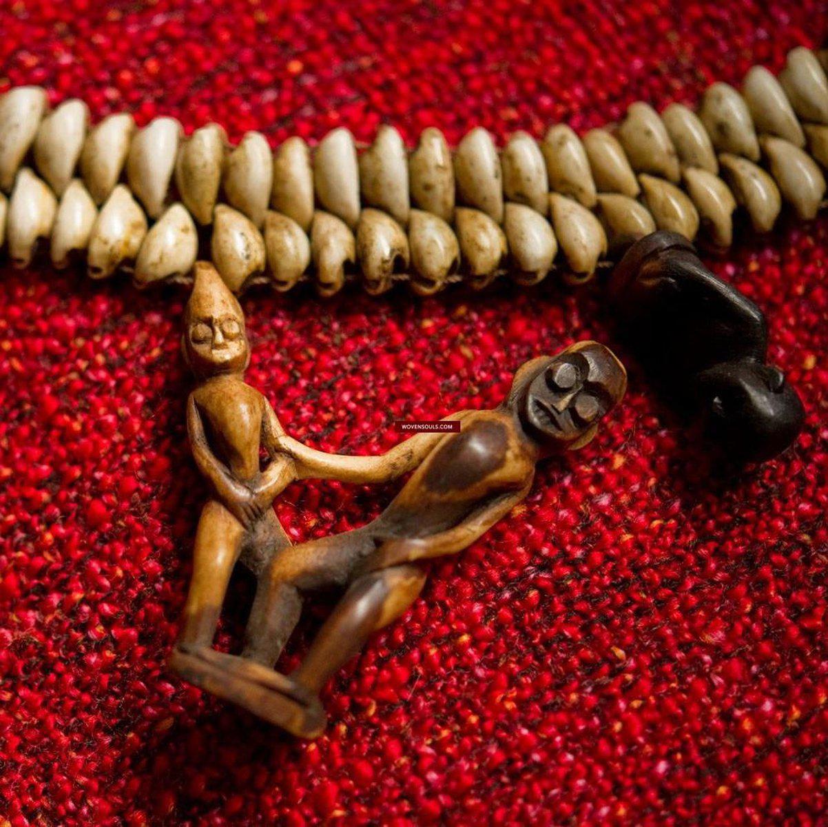 239 Shaman Cowrrie Frtility Necklace Amulet - Borneo-WOVENSOULS-Antique-Vintage-Textiles-Art-Decor
