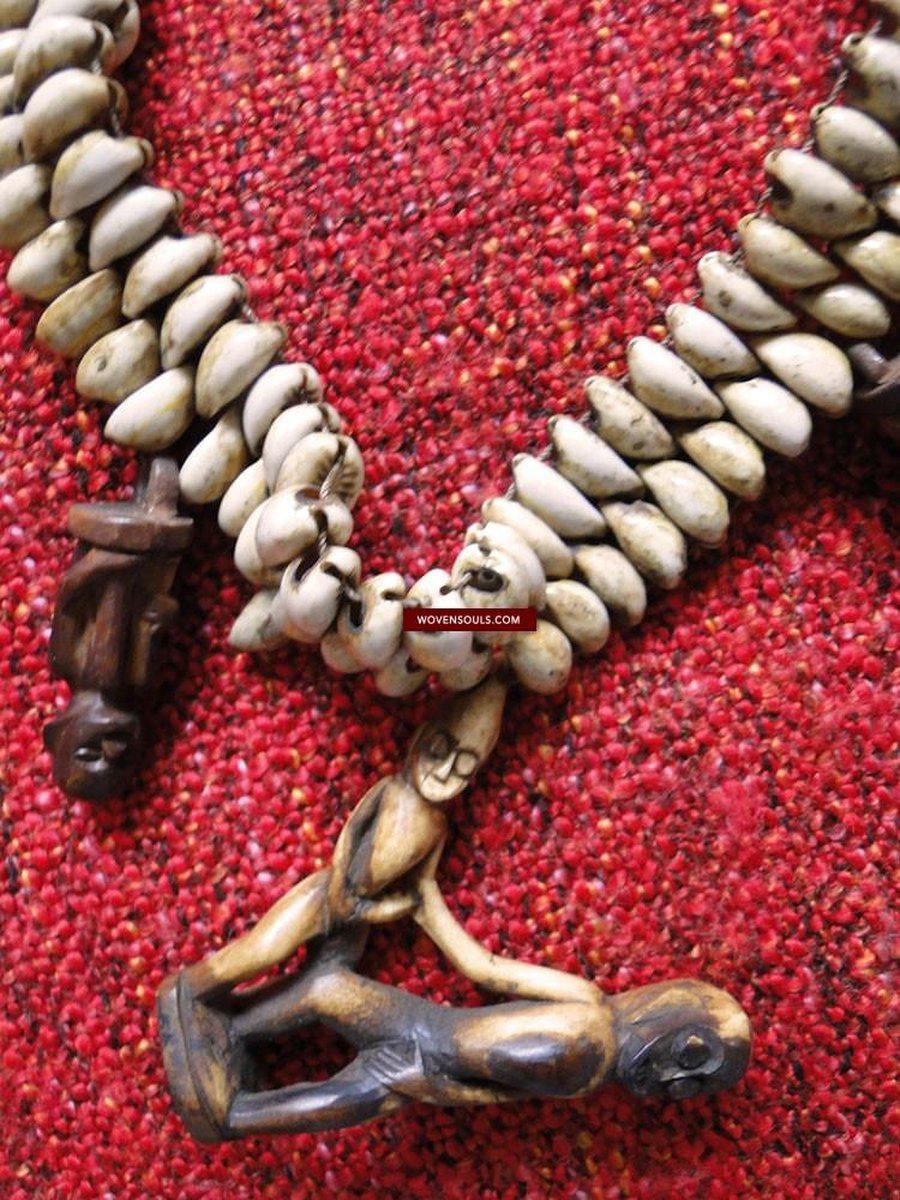 239 Shaman Cowrrie Frtility Necklace Amulet - Borneo-WOVENSOULS-Antique-Vintage-Textiles-Art-Decor