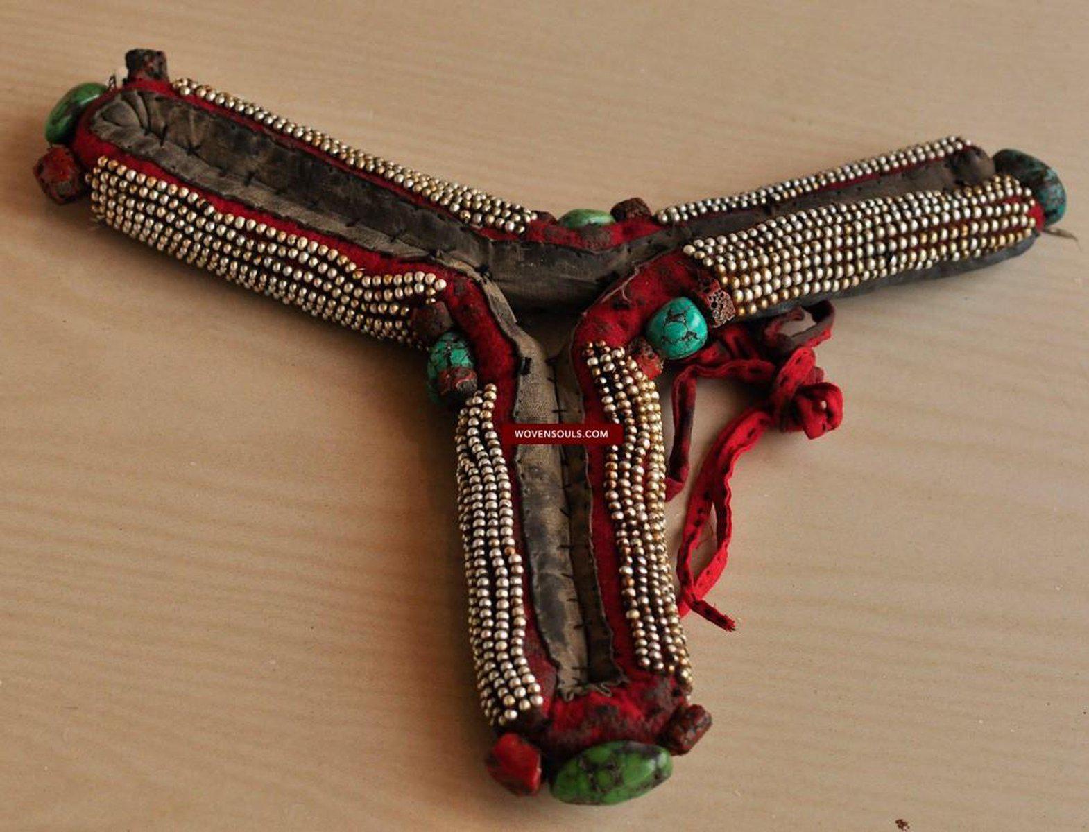 263 SOLD Antique Tibetan Noblewoman's Headdress Pat'h-WOVENSOULS-Antique-Vintage-Textiles-Art-Decor