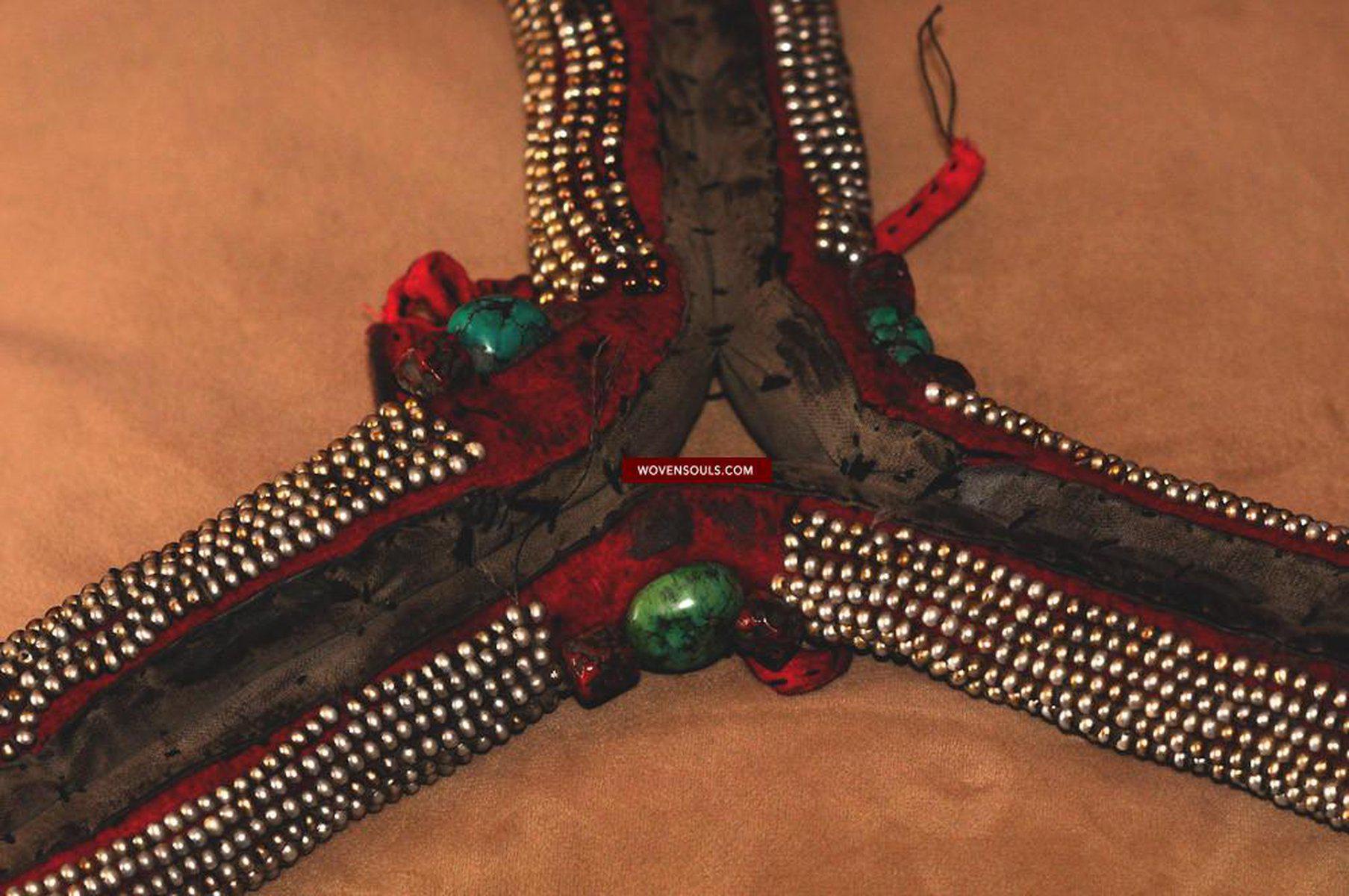 263 SOLD Antique Tibetan Noblewoman's Headdress Pat'h-WOVENSOULS-Antique-Vintage-Textiles-Art-Decor