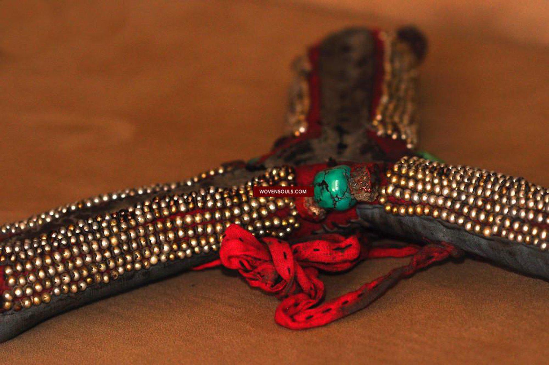 263 SOLD Antique Tibetan Noblewoman's Headdress Pat'h-WOVENSOULS-Antique-Vintage-Textiles-Art-Decor