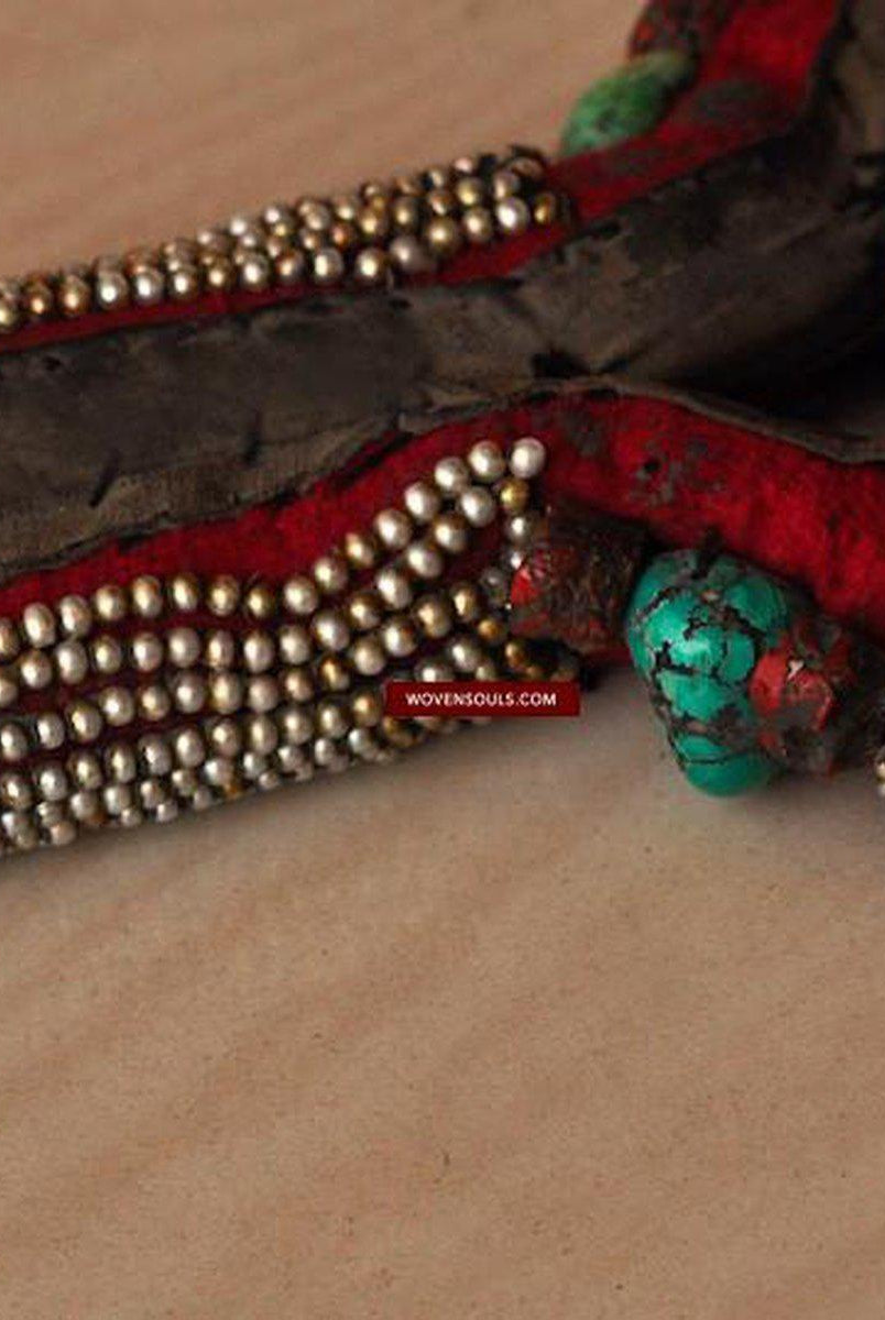 263 SOLD Antique Tibetan Noblewoman's Headdress Pat'h-WOVENSOULS-Antique-Vintage-Textiles-Art-Decor