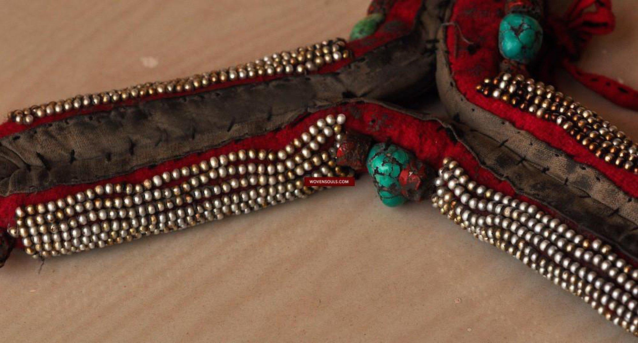 263 SOLD Antique Tibetan Noblewoman's Headdress Pat'h-WOVENSOULS-Antique-Vintage-Textiles-Art-Decor