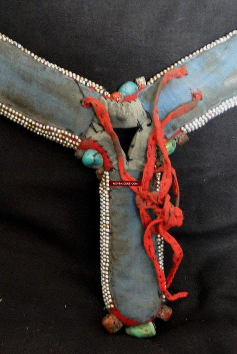 263 SOLD Antique Tibetan Noblewoman's Headdress Pat'h-WOVENSOULS-Antique-Vintage-Textiles-Art-Decor