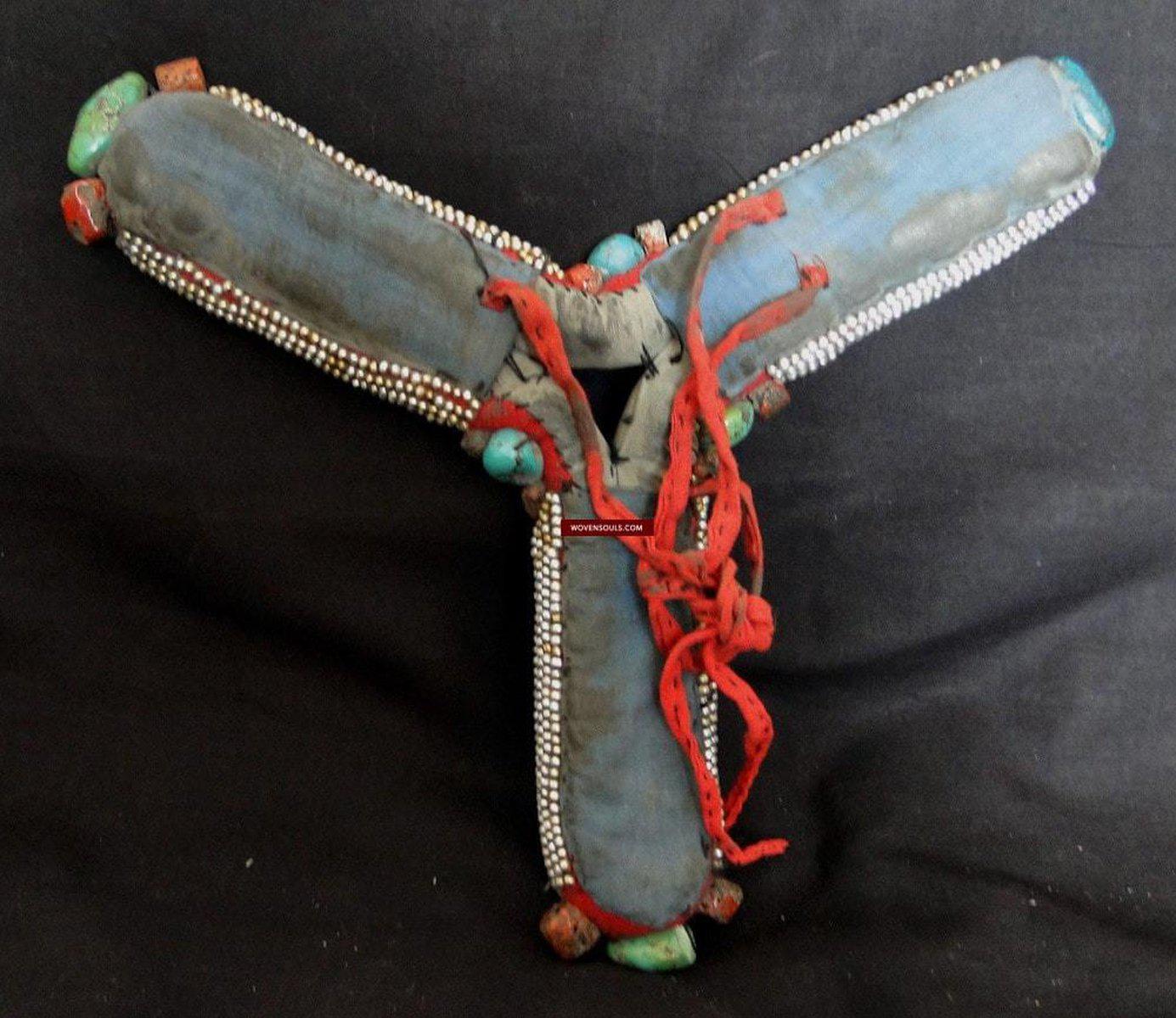 263 SOLD Antique Tibetan Noblewoman's Headdress Pat'h-WOVENSOULS-Antique-Vintage-Textiles-Art-Decor