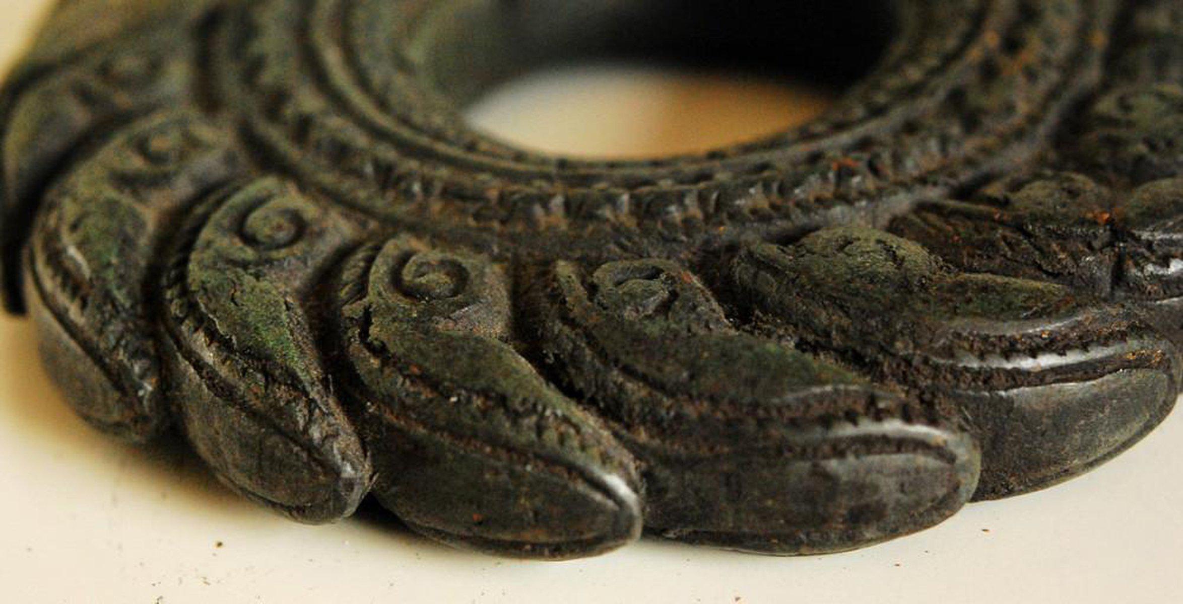 265 Antique Khmer Bronze Palanquin Pole Rings-WOVENSOULS-Antique-Vintage-Textiles-Art-Decor