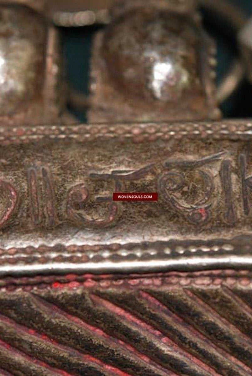 278 SOLD Museum Quality Old Silver Jewelry - Amulet Box Pendant With Inscription-WOVENSOULS-Antique-Vintage-Textiles-Art-Decor