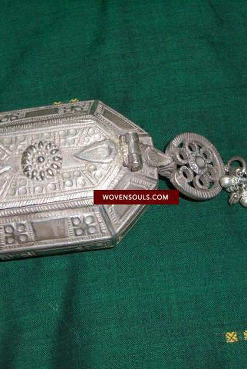 281 Old Silver Opium Hafeem Box-WOVENSOULS-Antique-Vintage-Textiles-Art-Decor