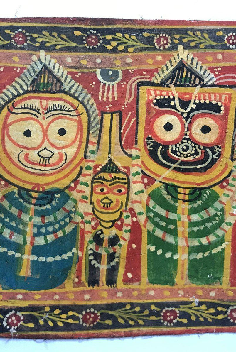 288 Old Puri Patta Chitra Painting from Odisha - Jagannath-WOVENSOULS-Antique-Vintage-Textiles-Art-Decor