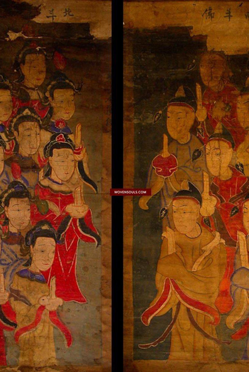 291 SOLD Pair of Antique Yao ceremonial Painting Scrolls-WOVENSOULS-Antique-Vintage-Textiles-Art-Decor