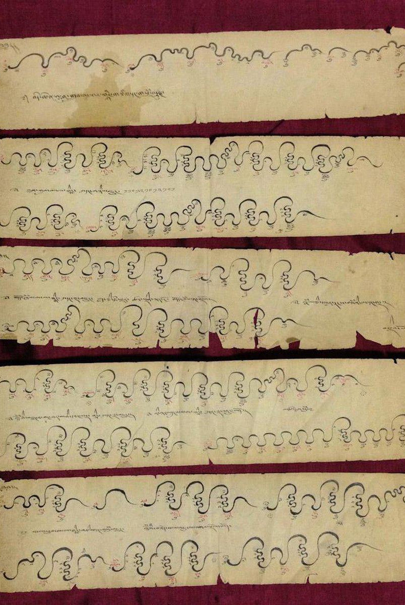 292 Rare Antique Buddhist Music Sutra Manuscript - World Heritage Art!-WOVENSOULS-Antique-Vintage-Textiles-Art-Decor