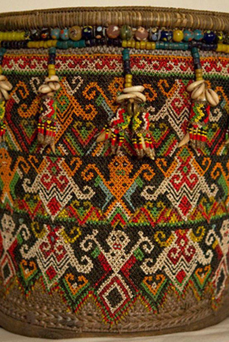 299 SOLD Antique Dayak Baby Carrier Kalimantan Borneo-WOVENSOULS-Antique-Vintage-Textiles-Art-Decor