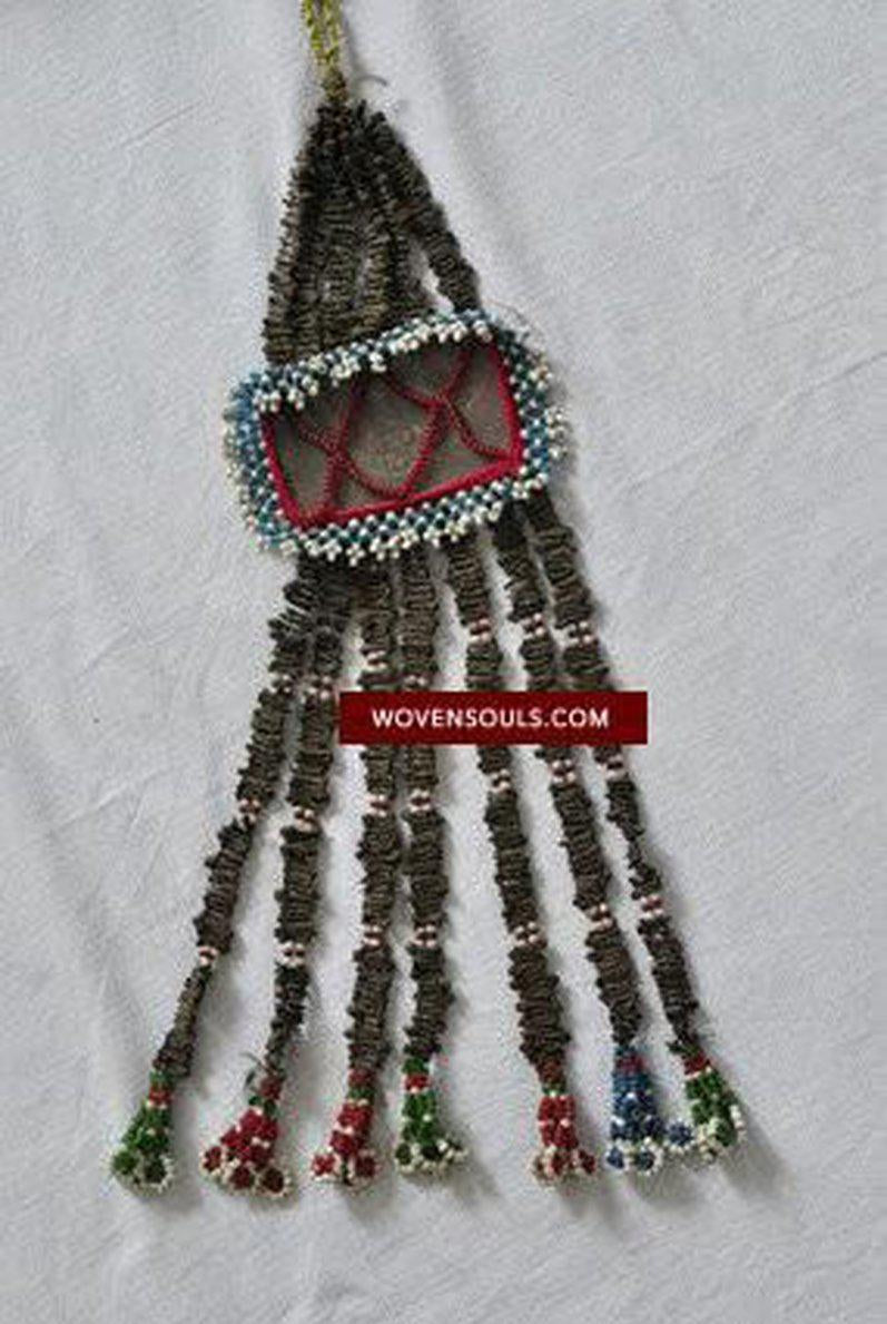 303 Pair of Folk Art Ornaments with Cloves and Beads-WOVENSOULS-Antique-Vintage-Textiles-Art-Décor