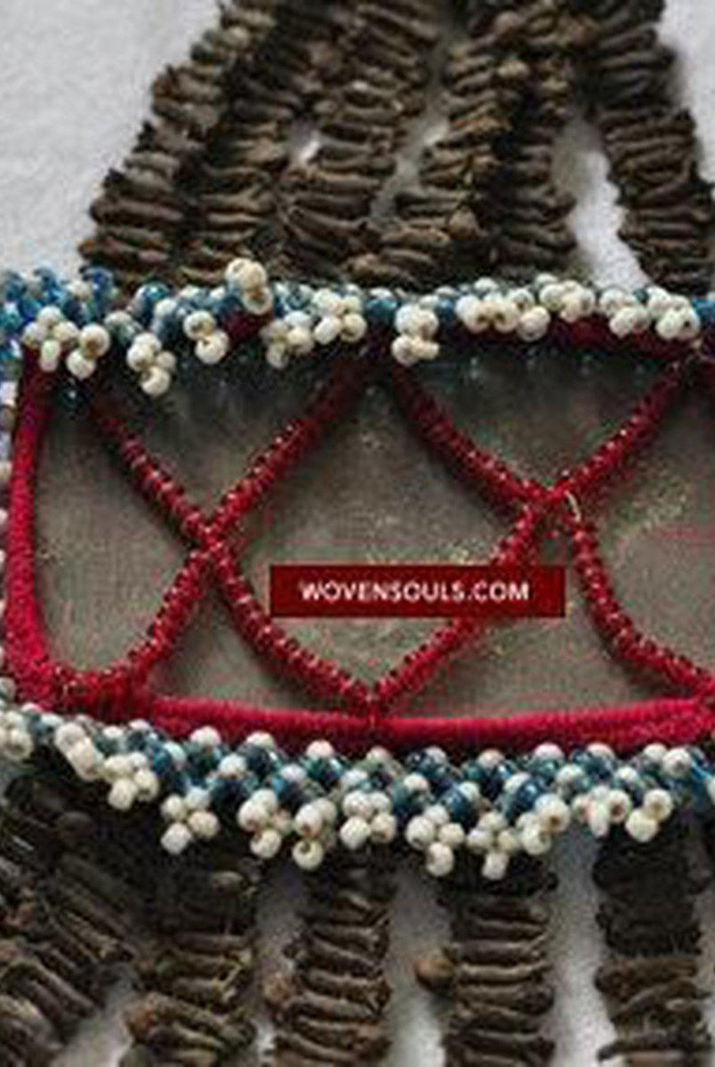 303 Pair of Folk Art Ornaments with Cloves and Beads-WOVENSOULS-Antique-Vintage-Textiles-Art-Décor
