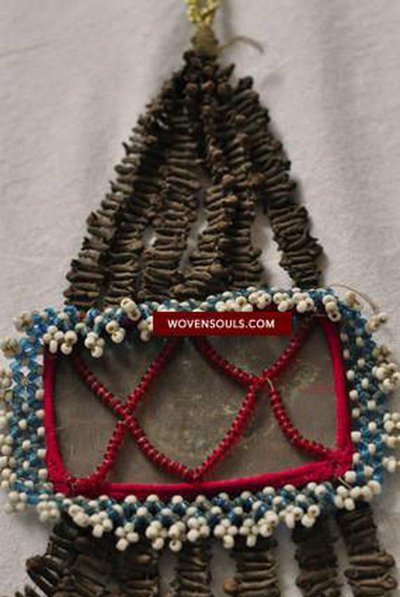 303 Pair of Folk Art Ornaments with Cloves and Beads-WOVENSOULS-Antique-Vintage-Textiles-Art-Décor
