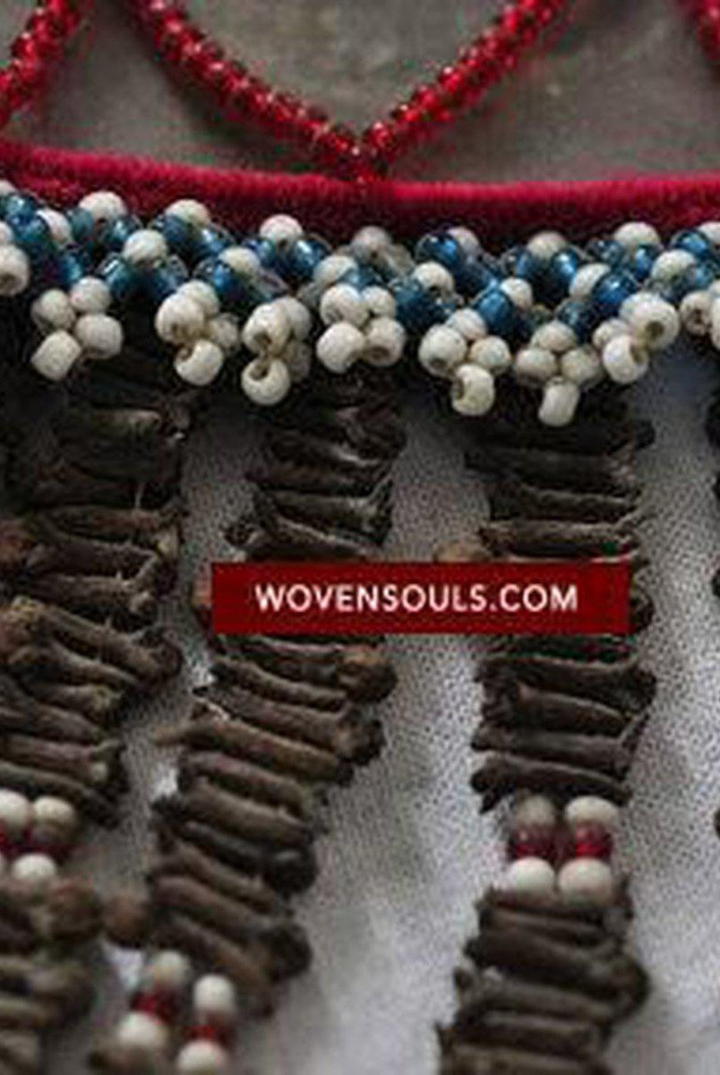 303 Pair of Folk Art Ornaments with Cloves and Beads-WOVENSOULS-Antique-Vintage-Textiles-Art-Décor