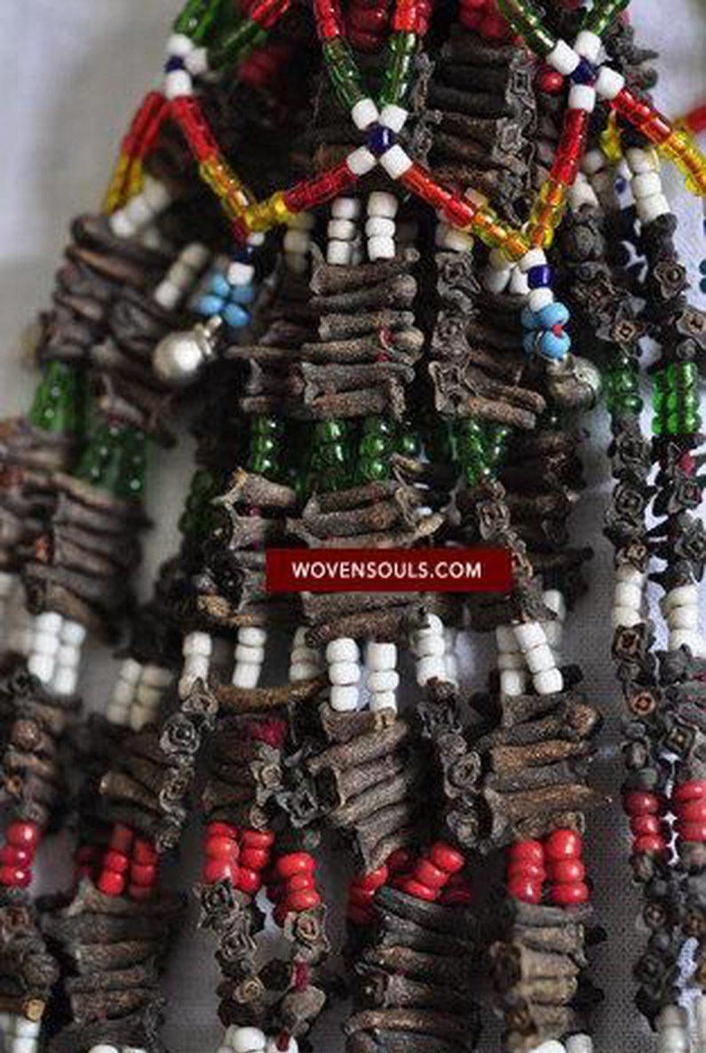 303 Pair of Folk Art Ornaments with Cloves and Beads-WOVENSOULS-Antique-Vintage-Textiles-Art-Décor