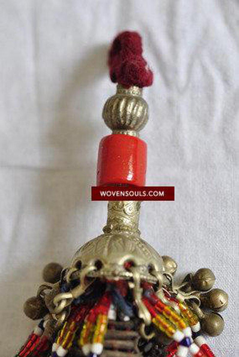 303 Pair of Folk Art Ornaments with Cloves and Beads-WOVENSOULS-Antique-Vintage-Textiles-Art-Décor