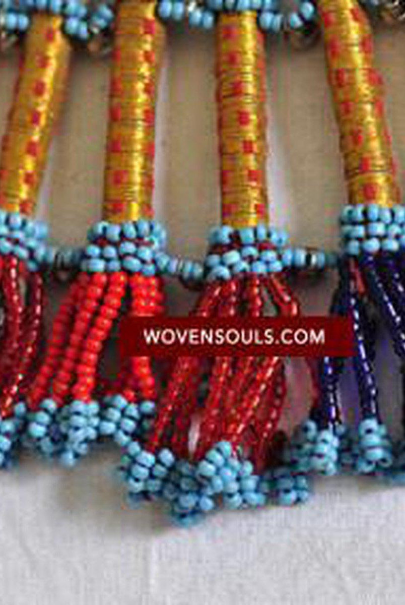 303 Pair of Folk Art Ornaments with Cloves and Beads-WOVENSOULS-Antique-Vintage-Textiles-Art-Décor