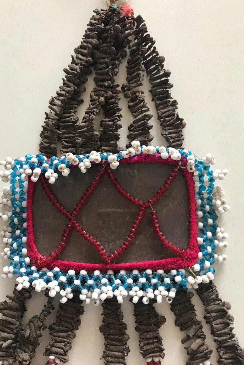 303 Pair of Folk Art Ornaments with Cloves and Beads-WOVENSOULS-Antique-Vintage-Textiles-Art-Décor