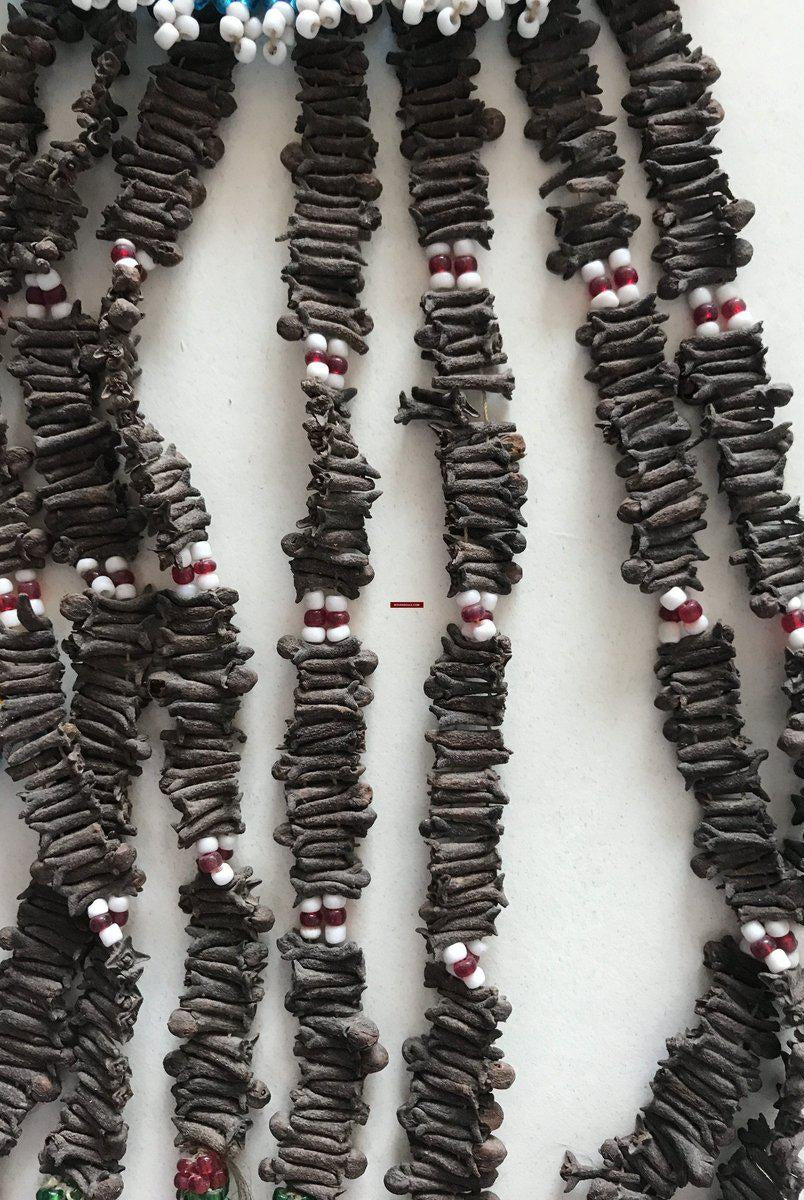 303 Pair of Folk Art Ornaments with Cloves and Beads-WOVENSOULS-Antique-Vintage-Textiles-Art-Décor