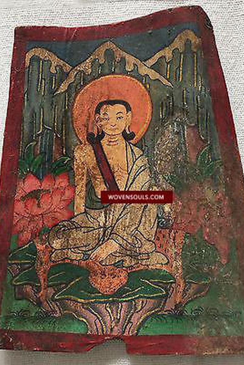 304 VENDU Peinture bouddhiste antique utilisée lors du pèlerinage-WOVENSOULS-Antique-Vintage-Textiles-Art-Décor