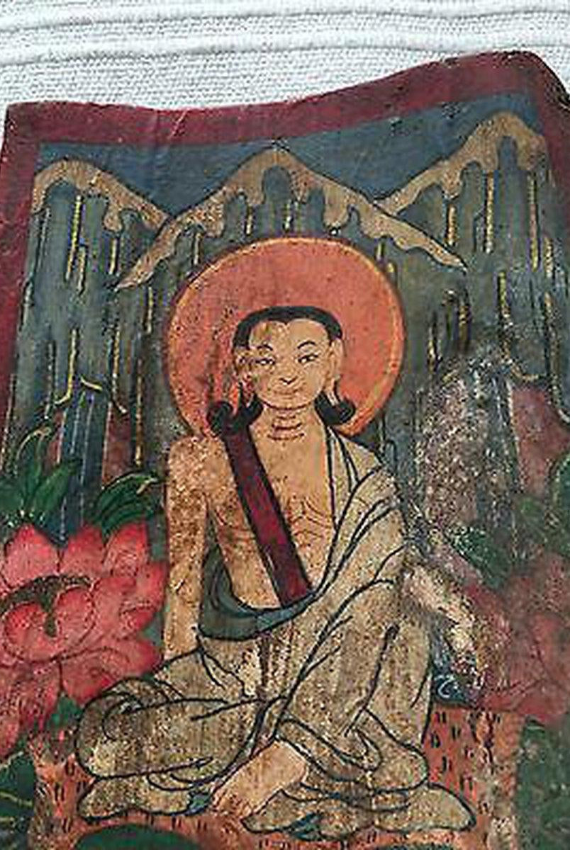 304 VENDU Peinture bouddhiste antique utilisée lors du pèlerinage-WOVENSOULS-Antique-Vintage-Textiles-Art-Décor