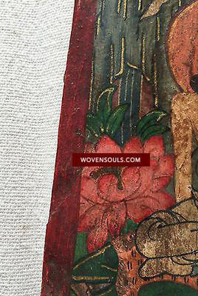 304 VENDU Peinture bouddhiste antique utilisée lors du pèlerinage-WOVENSOULS-Antique-Vintage-Textiles-Art-Décor