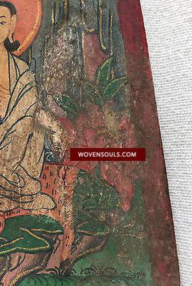 304 VENDU Peinture bouddhiste antique utilisée lors du pèlerinage-WOVENSOULS-Antique-Vintage-Textiles-Art-Décor