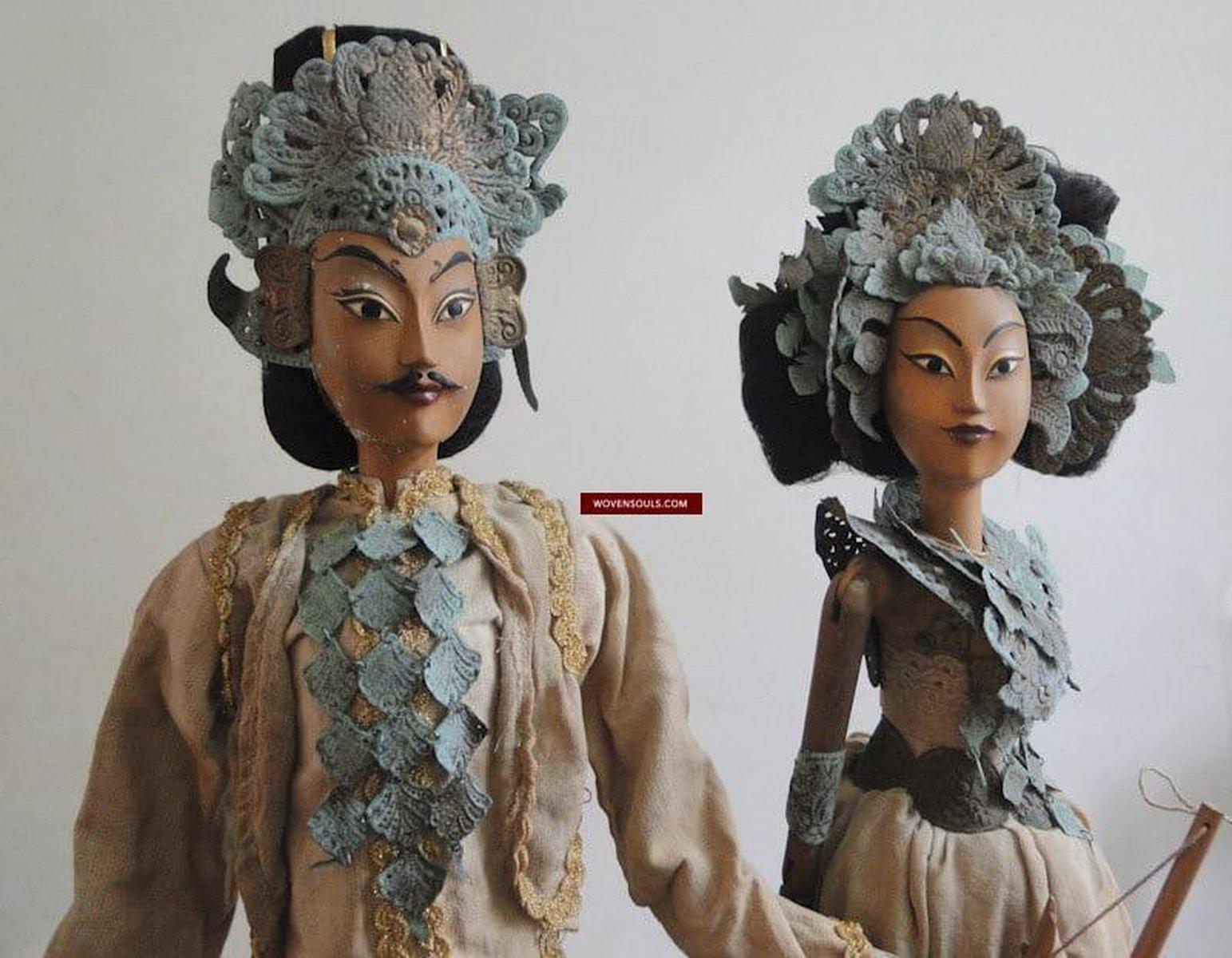 308 paire-anciennes marionnettes Majapahit art populaire indonésien-WOVENSOULS-Antique-Vintage-Textiles-Art-Décor