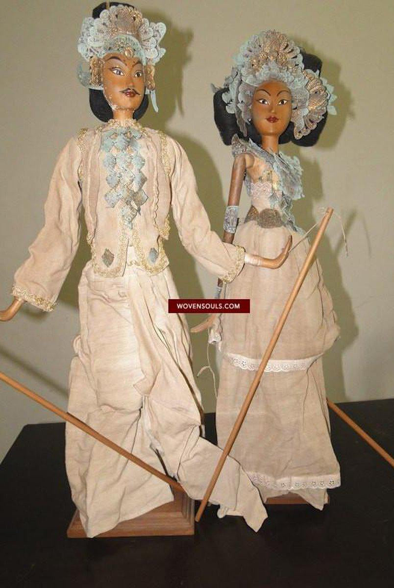 308 paire-anciennes marionnettes Majapahit art populaire indonésien-WOVENSOULS-Antique-Vintage-Textiles-Art-Décor