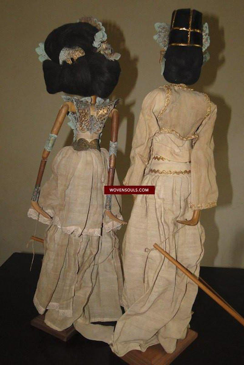 308 paire-anciennes marionnettes Majapahit art populaire indonésien-WOVENSOULS-Antique-Vintage-Textiles-Art-Décor