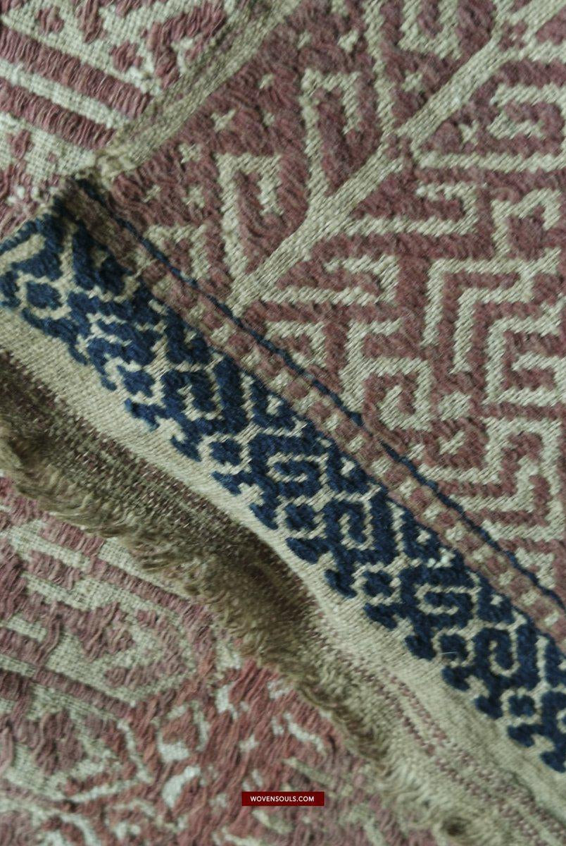 312 Antique Sumatran Tampan Ship cloth Textile Woven Art Indonesia-WOVENSOULS-Antique-Vintage-Textiles-Art-Decor
