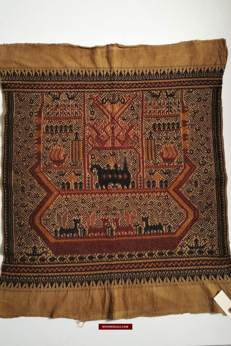 315 Vintage Tampan Shipcloth Textile Art-WOVENSOULS-Antique-Vintage-Textiles-Art-Decor