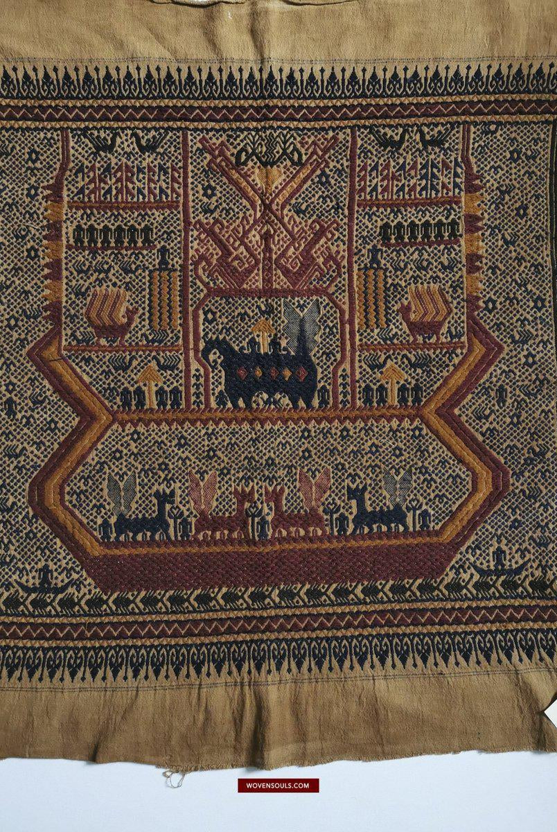 315 Vintage Tampan Shipcloth Textile Art-WOVENSOULS-Antique-Vintage-Textiles-Art-Decor
