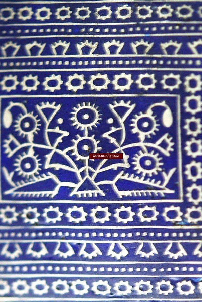 319 SOLD Old Multan Silver Pendant with Blue Enamel-WOVENSOULS-Antique-Vintage-Textiles-Art-Decor