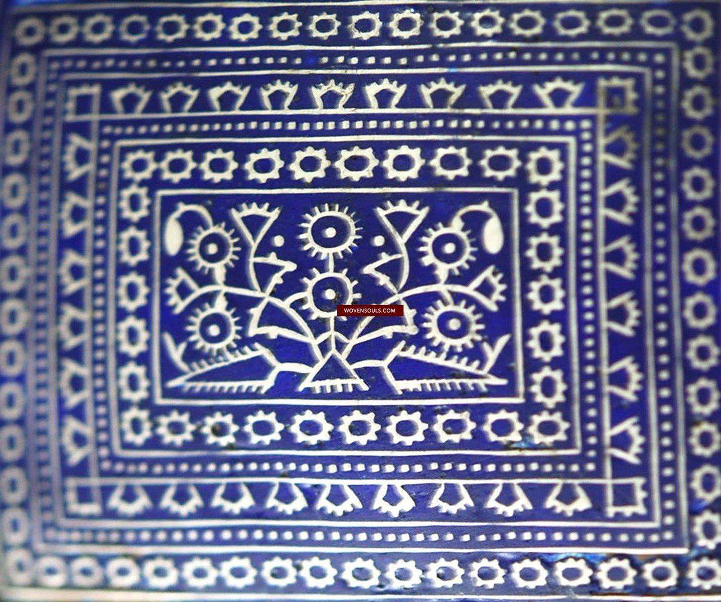 319 SOLD Old Multan Silver Pendant with Blue Enamel-WOVENSOULS-Antique-Vintage-Textiles-Art-Decor