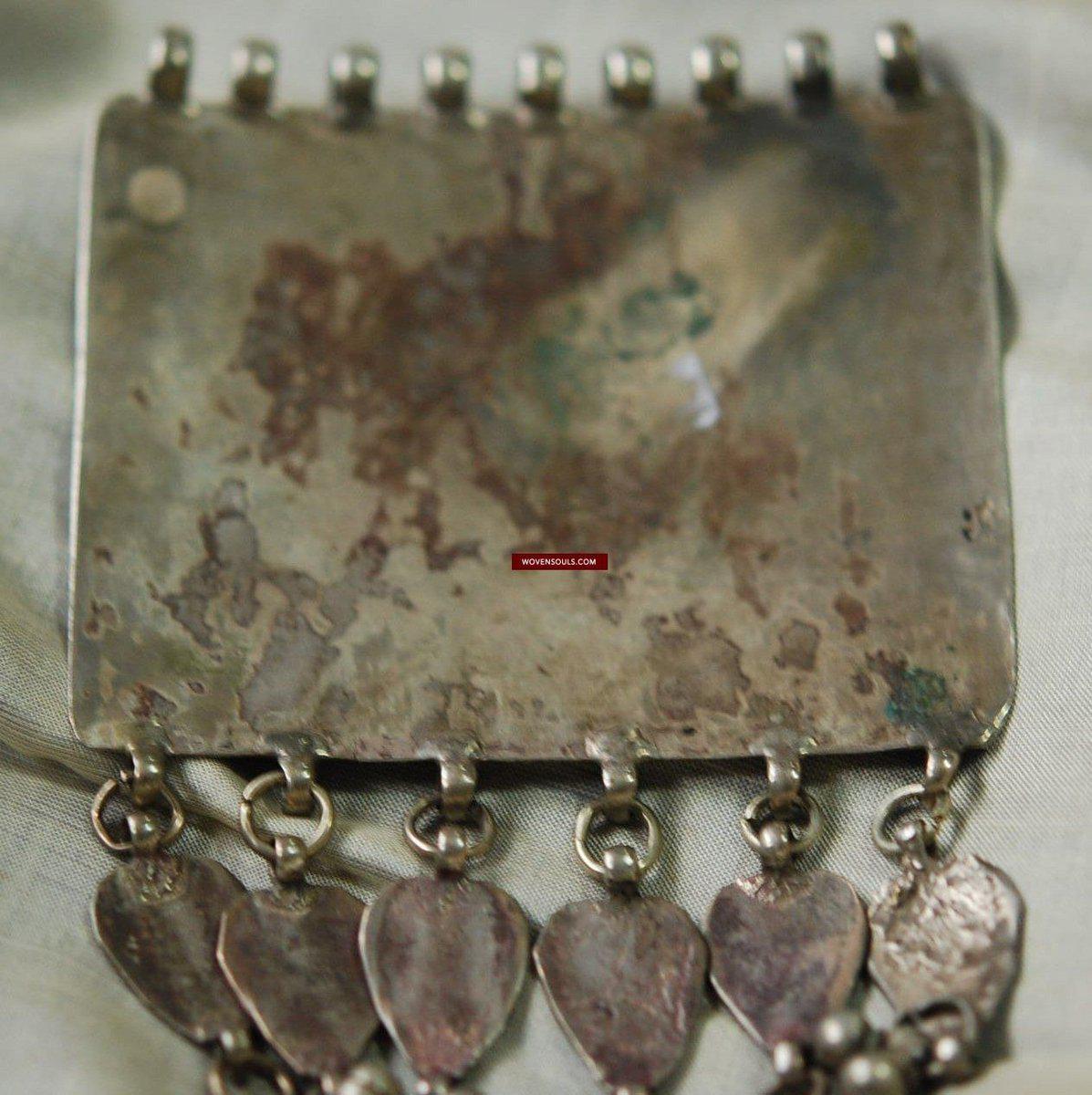 319 SOLD Old Multan Silver Pendant with Blue Enamel-WOVENSOULS-Antique-Vintage-Textiles-Art-Decor