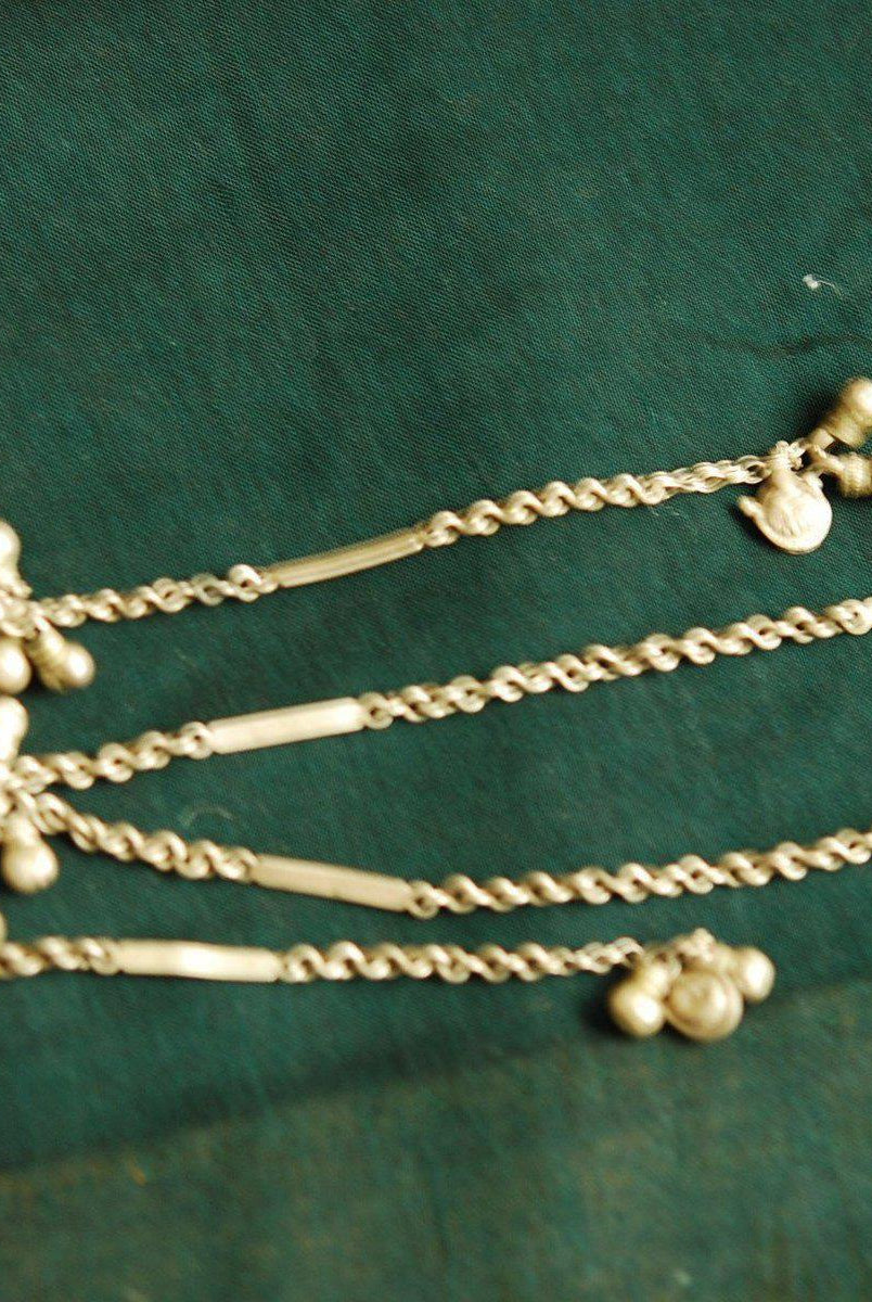 326 Old Silver-Encased Ornamental Wooden Comb-WOVENSOULS-Antique-Vintage-Textiles-Art-Decor