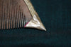 326 Old Silver-Encased Ornamental Wooden Comb-WOVENSOULS-Antique-Vintage-Textiles-Art-Decor