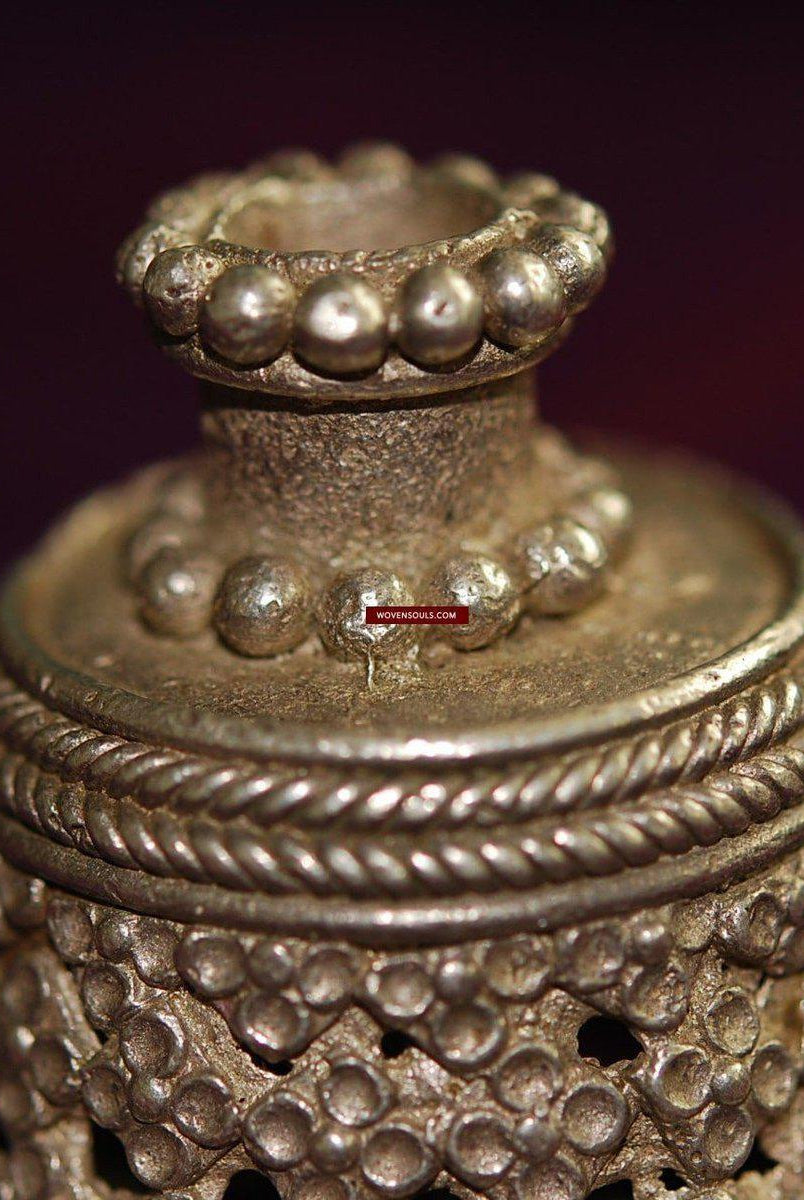 334 Vecchio ornamento cerimoniale a coda di cavallo pesante India-WOVENSOULS-Arredamento artistico-tessile-vintage-antico