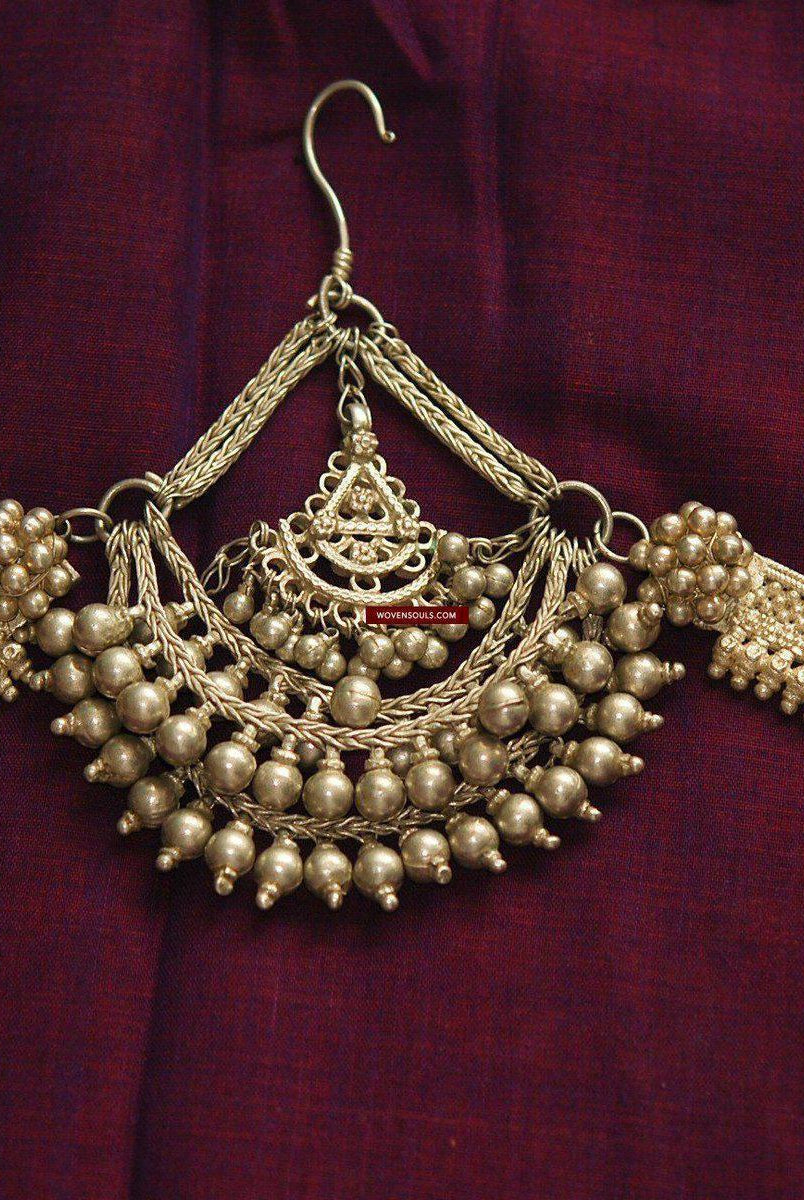 335 Vintage Silver Bridal Hair Ornament "BENDA"-WOVENSOULS-Antique-Vintage-Textiles-Art-Decor