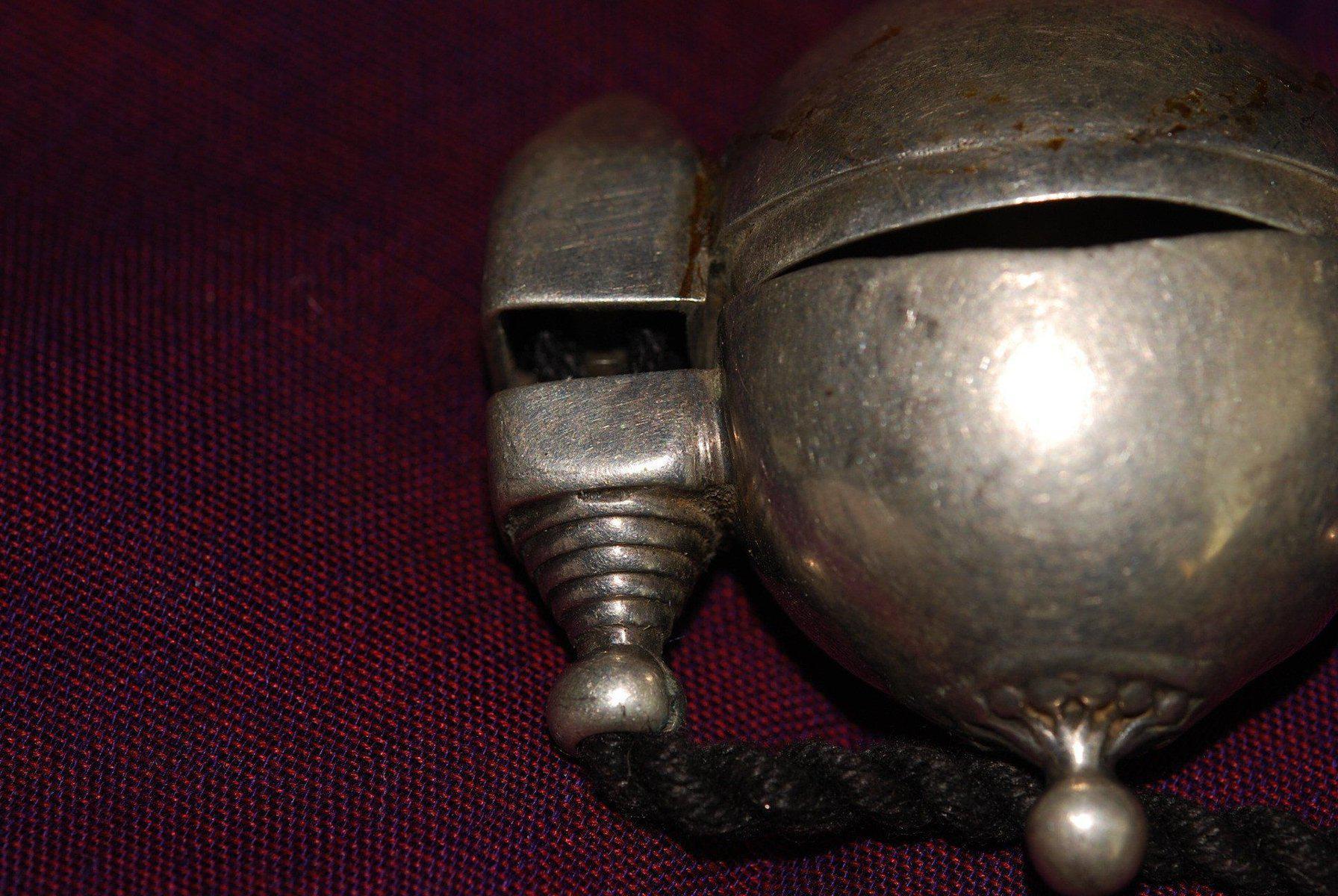 346 Old Silver Shaivite Pendant Ornament Indian Jewelry-WOVENSOULS-Antique-Vintage-Textiles-Art-Decor