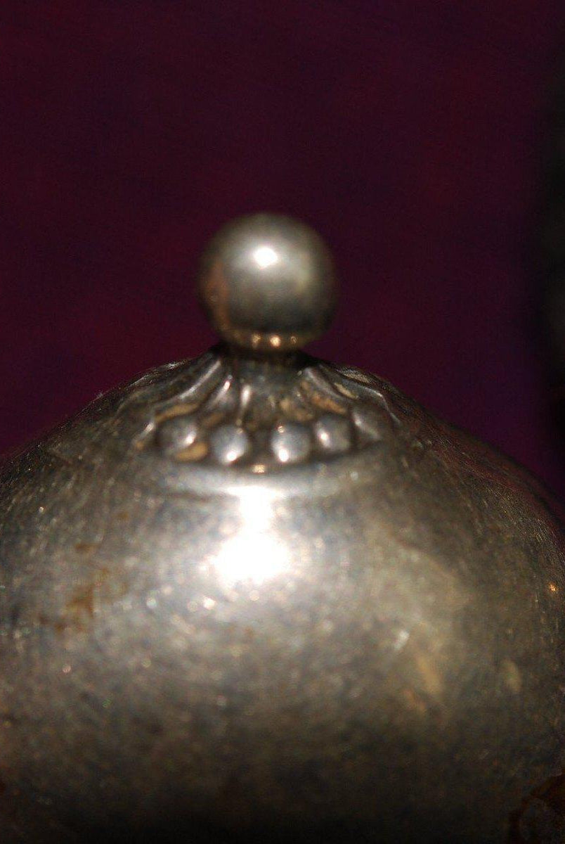 346 Old Silver Shaivite Pendant Ornament Indian Jewelry-WOVENSOULS-Antique-Vintage-Textiles-Art-Decor