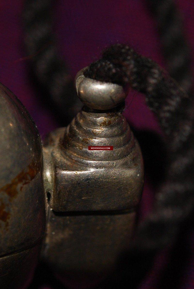346 Old Silver Shaivite Pendant Ornament Indian Jewelry-WOVENSOULS-Antique-Vintage-Textiles-Art-Decor